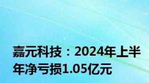 嘉元科技：2024年上半年净亏损1.05亿元