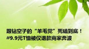 跟钻空子的“羊毛党”死磕到底！#9.9元T恤被仅退款商家奔波