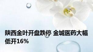 陕西金叶开盘跌停 金城医药大幅低开16%