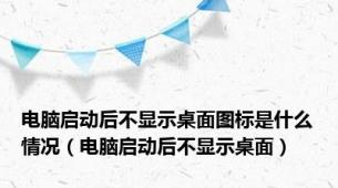 电脑启动后不显示桌面图标是什么情况（电脑启动后不显示桌面）