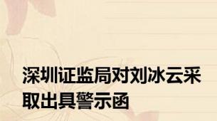 深圳证监局对刘冰云采取出具警示函