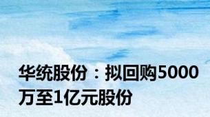 华统股份：拟回购5000万至1亿元股份