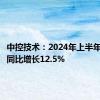 中控技术：2024年上半年净利润同比增长12.5%