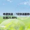 申通快递：7月快递服务收入同比增25.88%