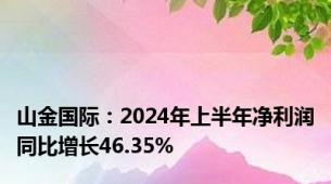 山金国际：2024年上半年净利润同比增长46.35%