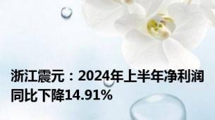 浙江震元：2024年上半年净利润同比下降14.91%