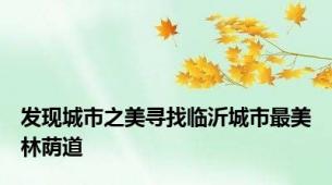 发现城市之美寻找临沂城市最美林荫道