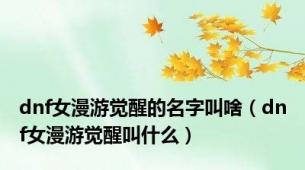 dnf女漫游觉醒的名字叫啥（dnf女漫游觉醒叫什么）