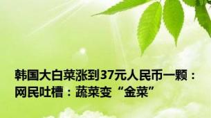 韩国大白菜涨到37元人民币一颗：网民吐槽：蔬菜变“金菜”