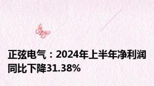 正弦电气：2024年上半年净利润同比下降31.38%