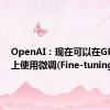 OpenAI：现在可以在GPT-4O上使用微调(Fine-tuning)