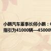 小鹏汽车董事长何小鹏：Q3交付指引为41000辆—45000辆