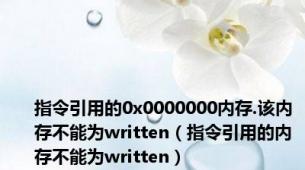 指令引用的0x0000000内存.该内存不能为written（指令引用的内存不能为written）