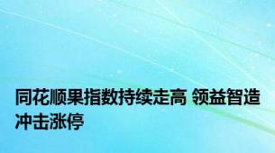 同花顺果指数持续走高 领益智造冲击涨停