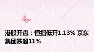 港股开盘：恒指低开1.13% 京东集团跌超11%