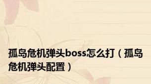 孤岛危机弹头boss怎么打（孤岛危机弹头配置）