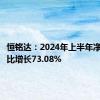 恒铭达：2024年上半年净利润同比增长73.08%