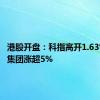 港股开盘：科指高开1.63% 小米集团涨超5%