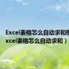 Excel表格怎么自动求和横排（excel表格怎么自动求和）