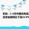 机构：1-6月中国光电显示产业投资金额同比下滑22.9%