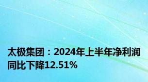 太极集团：2024年上半年净利润同比下降12.51%