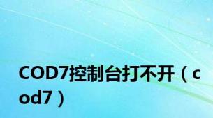 COD7控制台打不开（cod7）