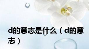 d的意志是什么（d的意志）