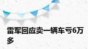 雷军回应卖一辆车亏6万多