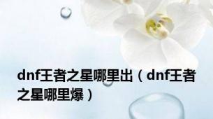 dnf王者之星哪里出（dnf王者之星哪里爆）