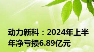 动力新科：2024年上半年净亏损6.89亿元