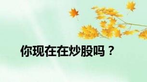 你现在在炒股吗？