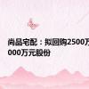 尚品宅配：拟回购2500万元至5000万元股份