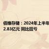 佰维存储：2024年上半年净利润2.83亿元 同比扭亏