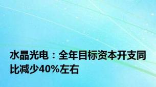 水晶光电：全年目标资本开支同比减少40%左右