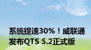 系统提速30%！威联通发布QTS 5.2正式版