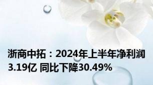 浙商中拓：2024年上半年净利润3.19亿 同比下降30.49%