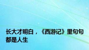 长大才明白，《西游记》里句句都是人生