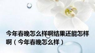 今年春晚怎么样啊结果还能怎样啊（今年春晚怎么样）