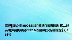 鏂板▉鍥介檯(00058)鍏竷涓湡涓氱哗 鎷ユ湁浜哄簲鍗犱簭鎹?392.6涓囨腐鍏?鍚屾瘮鎵╁ぇ2.63%