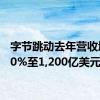 字节跳动去年营收增长40%至1,200亿美元