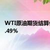 WTI原油期货结算价涨2.49%