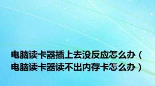 电脑读卡器插上去没反应怎么办（电脑读卡器读不出内存卡怎么办）