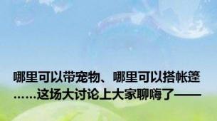 哪里可以带宠物、哪里可以搭帐篷……这场大讨论上大家聊嗨了——