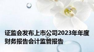 证监会发布上市公司2023年年度财务报告会计监管报告