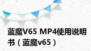 蓝魔V65 MP4使用说明书（蓝魔v65）