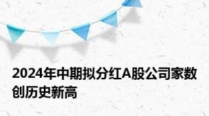 2024年中期拟分红A股公司家数创历史新高