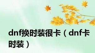 dnf换时装很卡（dnf卡时装）