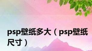 psp壁纸多大（psp壁纸尺寸）