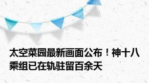 太空菜园最新画面公布！神十八乘组已在轨驻留百余天