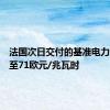 法国次日交付的基准电力价格升至71欧元/兆瓦时